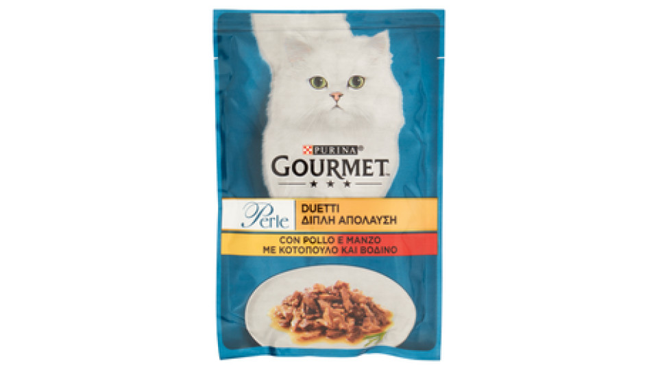 PURINA GOURMET Perle Gatto Duetti con carni delicate con pollo e manzo busta