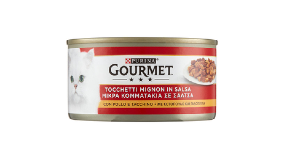 PURINA GOURMET Gatto Sigillo Oro Tocchetti Mignon con Pollo e Tacchino lattina