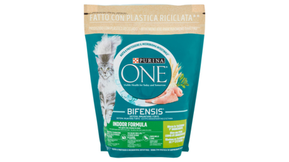 PURINA ONE BIFENSIS Gatto Crocchette INDOOR FORMULA Ricco in Tacchino e Cereali Integrali Sacco