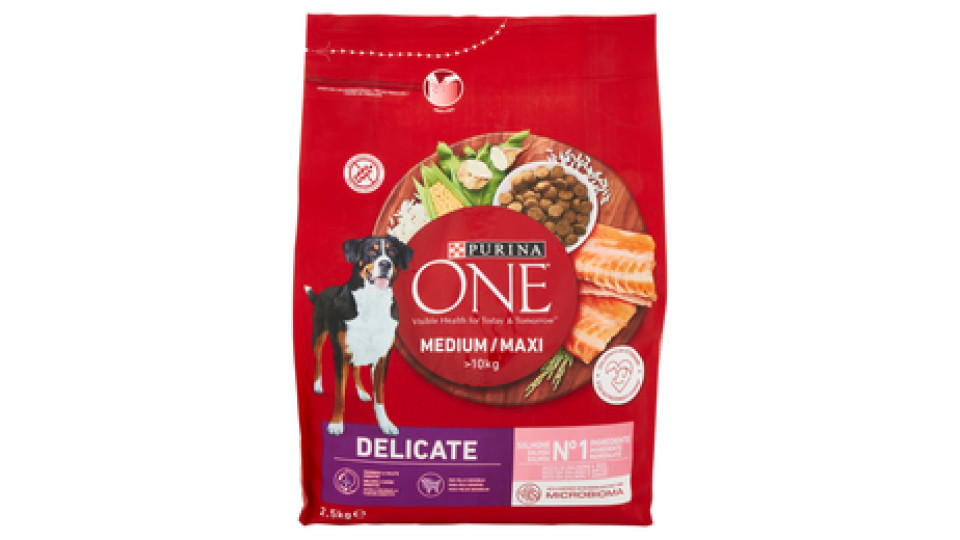 PURINA ONE Medium/Maxi Cane Delicate Ricco in Salmone