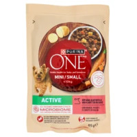 PURINA ONE My Dog Is… Cane Bocconi in Salsa Active con Manzo, Patate e Carote Busta