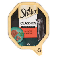 Sheba Paté Classics, Cibo per Gatto con Manzo, 85 g