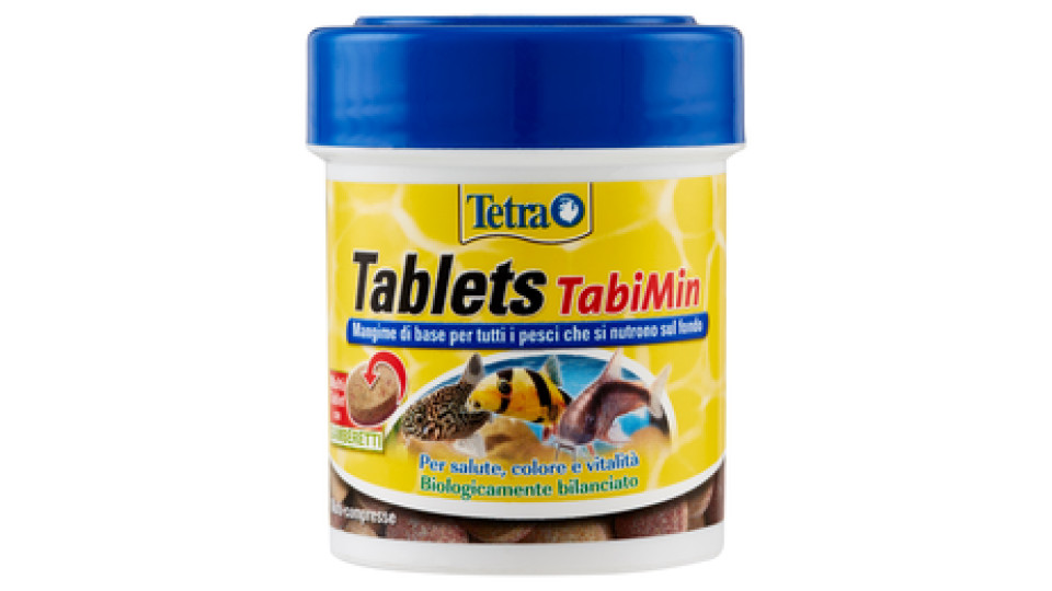 Tetra Tablets TabiMin Mangime di base per tutti i pesci che si nutrono sul fondo 120 tablets