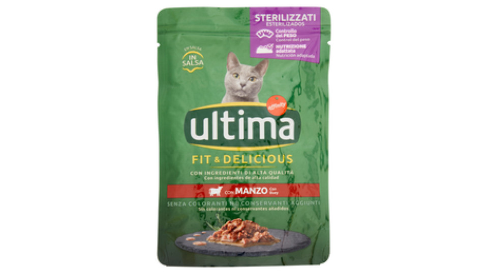 ultima Cat Sterilizzati Fit & Delicious con Manzo in Salsa 85 g