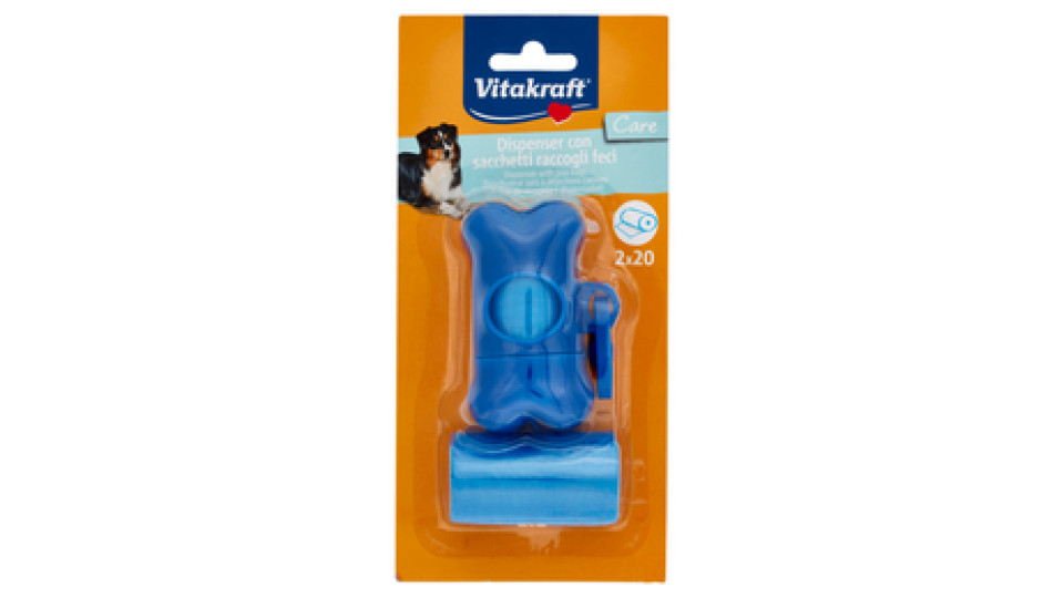 Vitakraft Care Dispenser con sacchetti raccogli feci