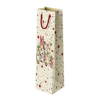 Serenity Shopper VINO Merry M fondo avorio ,stampa oro caldo misura 13x8x39 h