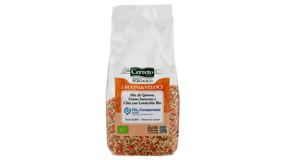 Cerreto, I Buoni & Veloci mix di quinoa grano saraceno lenticchie rosse e chia biologico