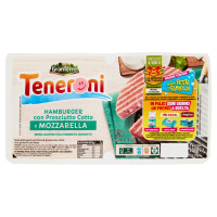 Teneroni Hamburger con Prosciutto Cotto e Mozzarella 2 x 75 g