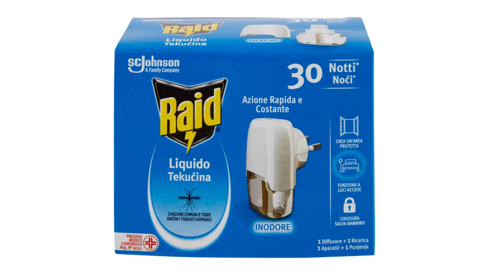 Raid Liquido zanzare & zanzare tigre 1 ricarica