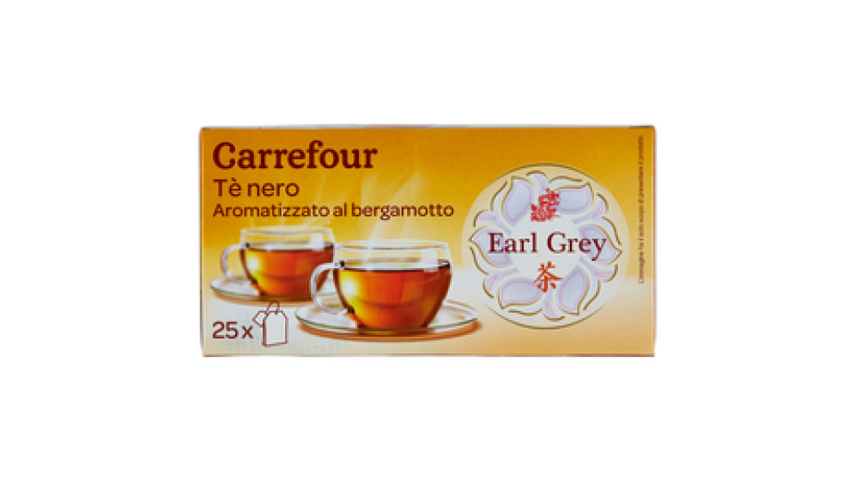 Carrefour Earl Grey Tè nero aromatizzato al bergamotto 25 filtri