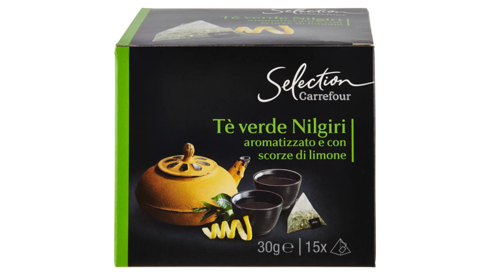 Carrefour Selection Tè verde Nilgiri aromatizzato e con scorze di limone