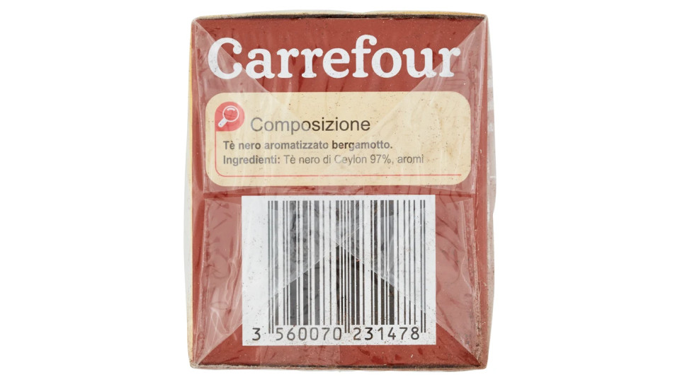 Carrefour Earl Grey Tè nero aromatizzato al bergamotto 25 filtri