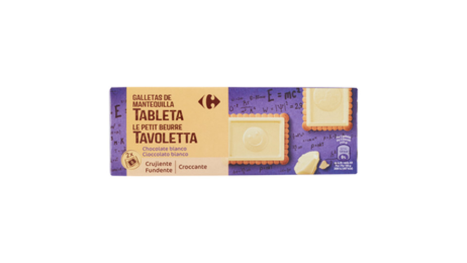 Carrefour Le Petit Beurre Tavoletta Cioccolato bianco