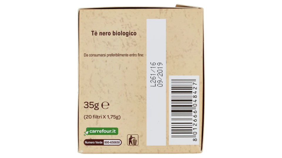 Carrefour Bio Tè nero Biologico Origine India
