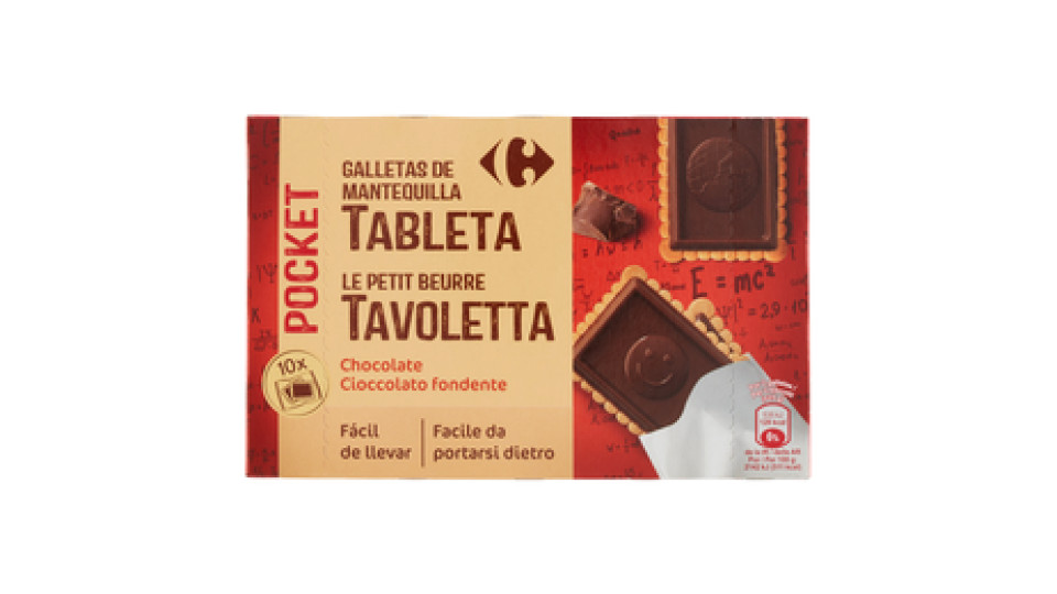Carrefour Le Petit Beurre Tavoletta Cioccolato fondente