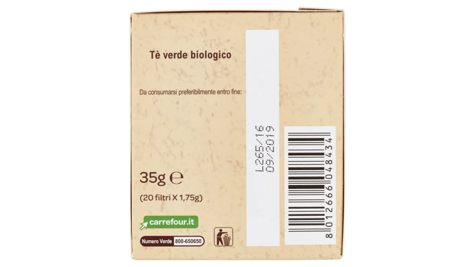 Carrefour Bio Tè verde Biologico Origine India