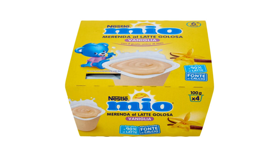 NESTLÉ MIO Merenda al Latte Vaniglia da 6 mesi 4 vasetti plastica