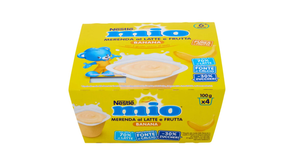 NESTLÉ MIO Merenda al Latte Banana da 6 mesi 4 vasetti plastica
