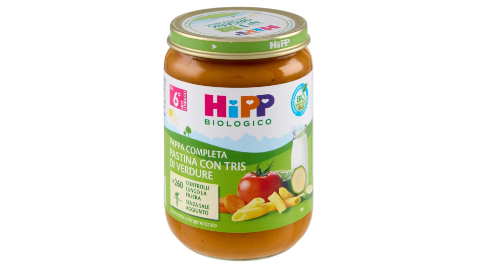 HiPP Biologico Pappa Completa Pastina con tris di verdure