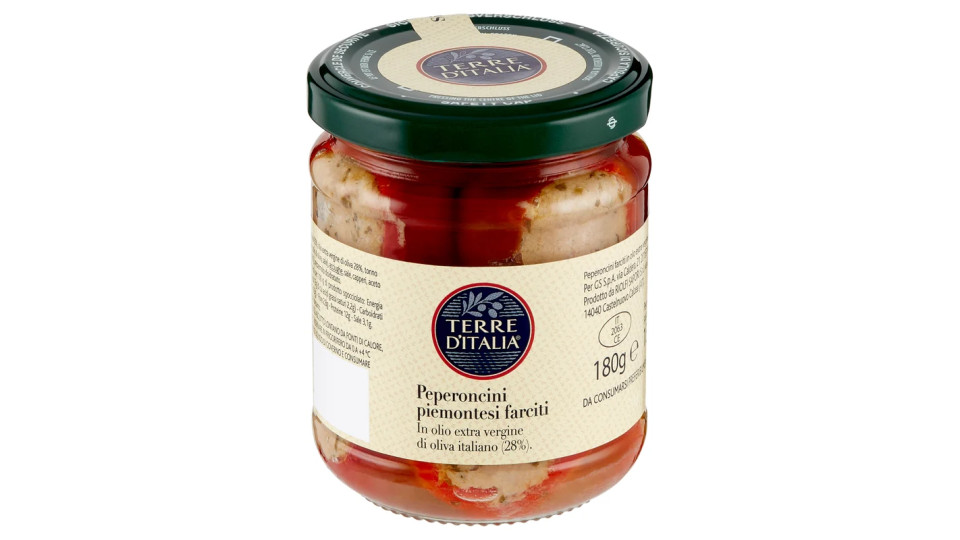 Terre d'Italia Peperoncini piemontesi farciti in olio extra vergine di oliva (28%)