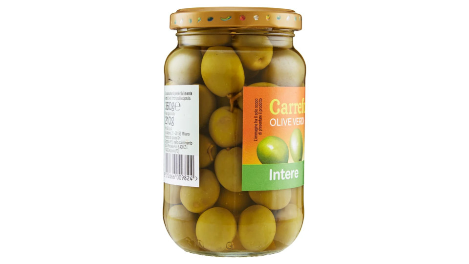 Carrefour Olive Verdi Intere in salamoia