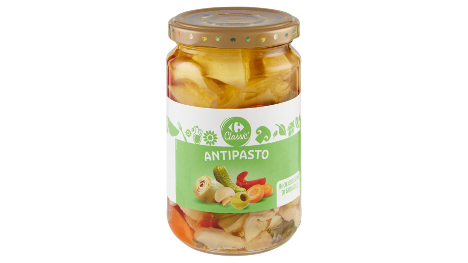 Carrefour Sottolio Antipasto in olio di semi di girasole