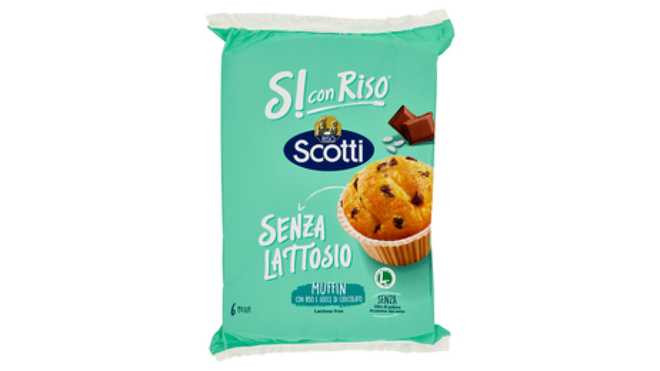 Riso Scotti Si con Riso Senza Lattosio Muffin con riso e gocce di cioccolato