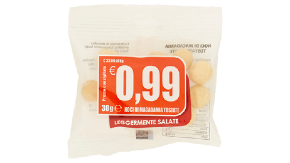 Noci di Macadamia Tostate Leggermente Salate