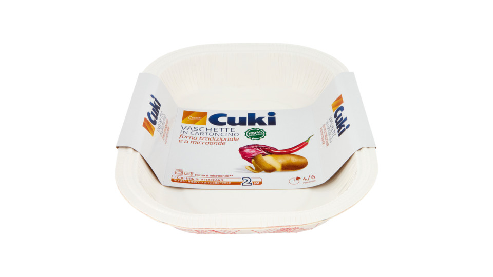 Cuki Cuoce Vaschette in Cartoncino 4/6 porzioni - 2 pz (RC