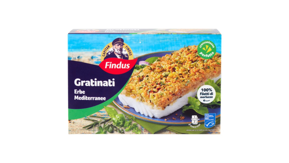 Findus I Gratinati Merluzzo d'Alaska con Erbe Mediterranee