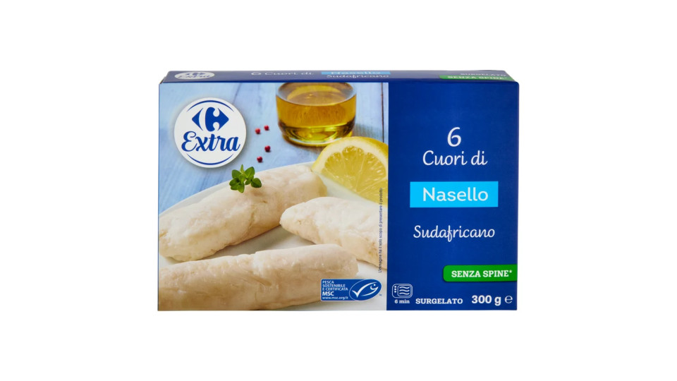 Carrefour Cuori di Nasello Sudafricano Surgelato 6 pezzi