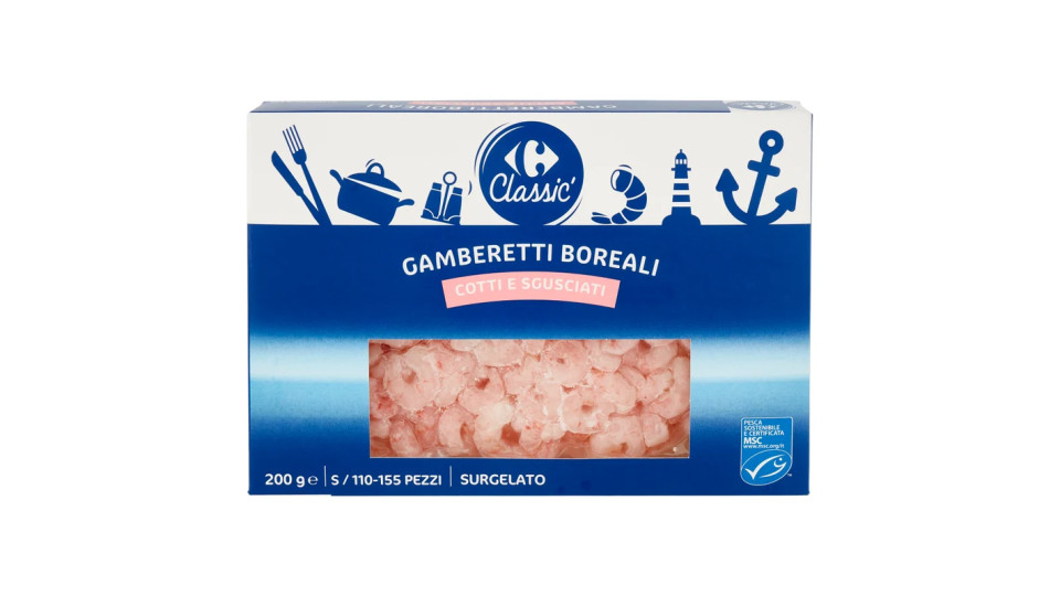 Carrefour Gamberetti Boreali Pescati Surgelato
