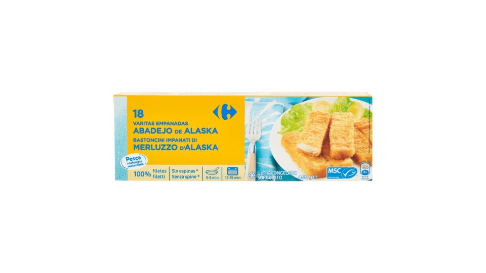 Bastoncini di pesce impanati Surgelato x15