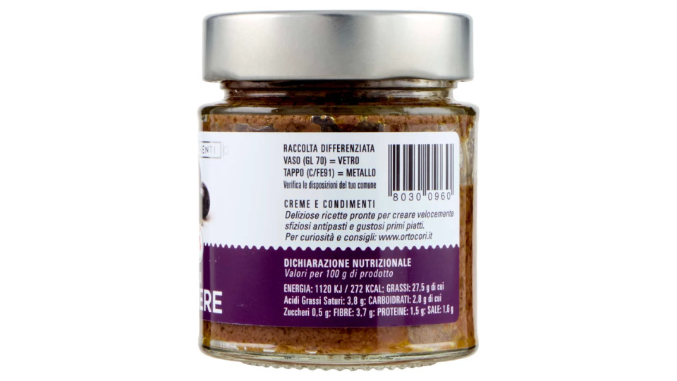 ortoCori Creme e Condimenti Crema di Olive Nere