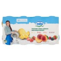 Mila Benessere Zero grassi Yogurt Magro 2 Ananas - 2 Frutti di Bosco - 2 Fragola - 2 Pesca
