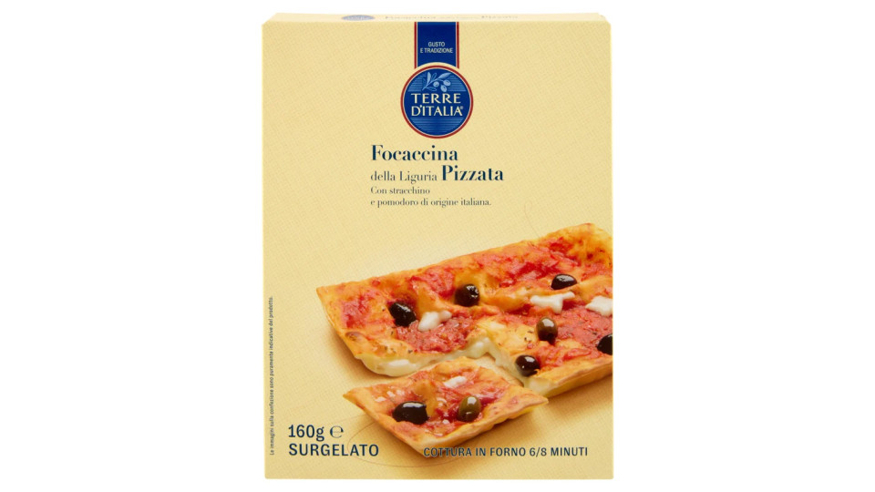 Terre d'Italia Focaccina della Liguria Pizzata cotta in forno e surgelata