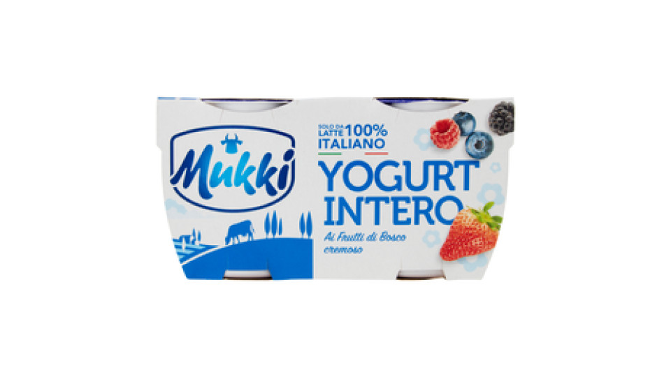Mukki solo da latte 100% toscano yogurt intero ai Frutti di Bosco cremoso