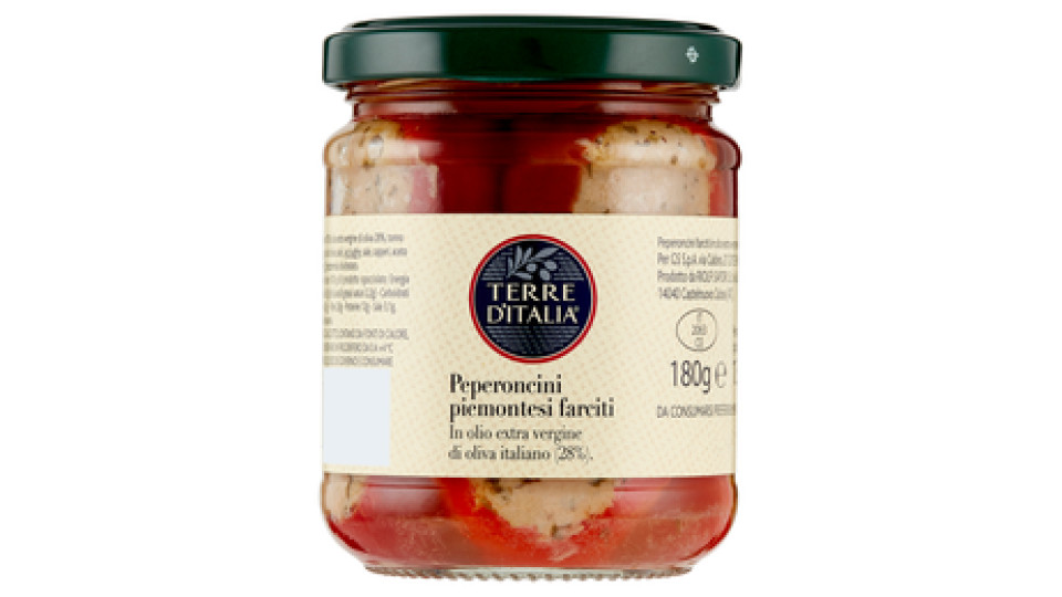 Terre d'Italia Peperoncini piemontesi farciti in olio extra vergine di oliva (28%)