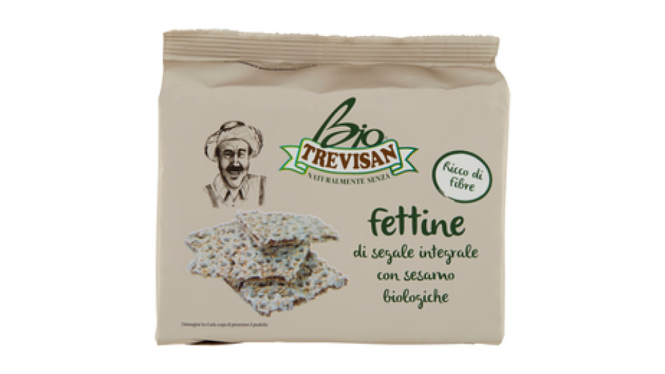 Trevisan Bio fettine di segale integrale con sesamo biologiche