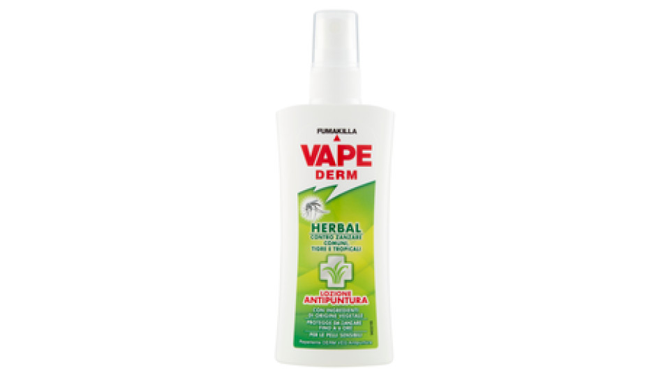 Vape - Derm Herbal, Lozione Antipuntura, Protegge dagli Insetti - 