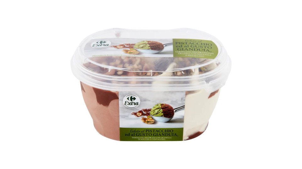 Carrefour Gelato Cremoso Variegato al Pistacchio e al Gianduia