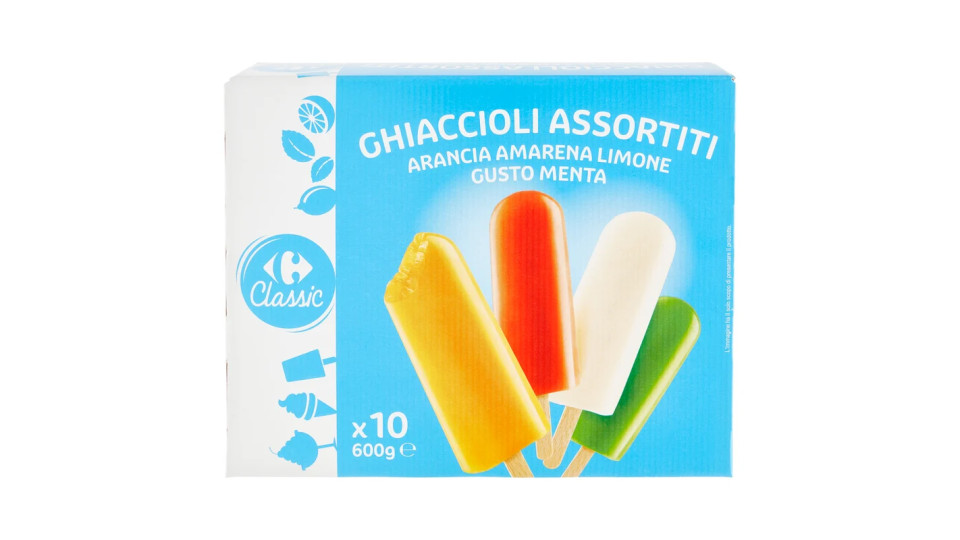 Carrefour Ghiaccioli Assortiti amarena, arancia, gusto menta, limone