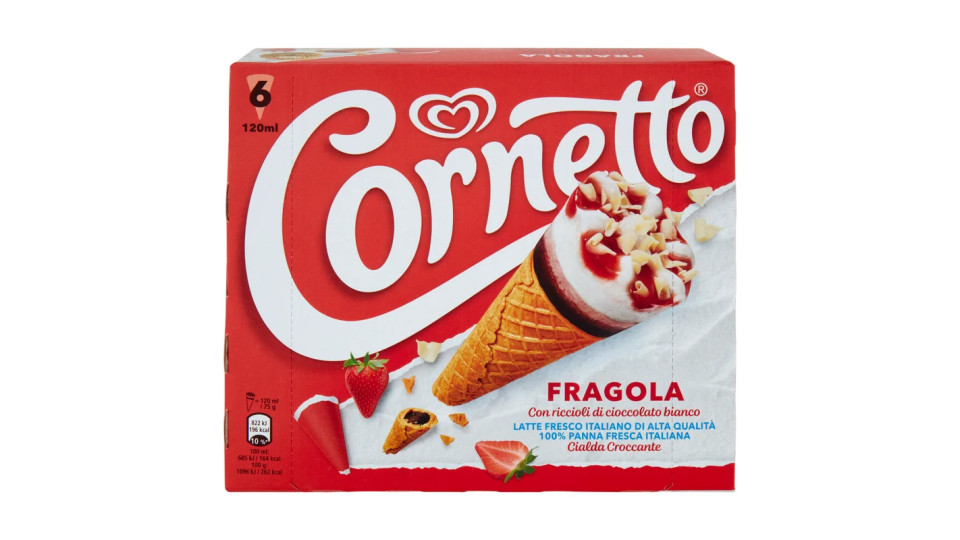 Cornetto Fragola 6 pezzi