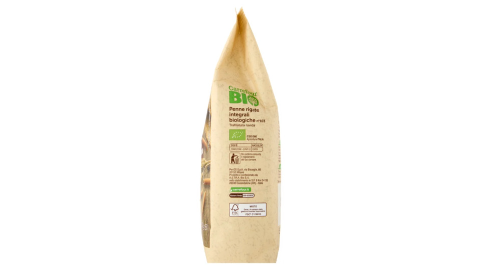 Carrefour Bio Penne rigate integrali n°19