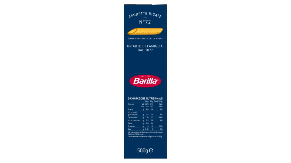 Barilla Pennette Rigate n.72