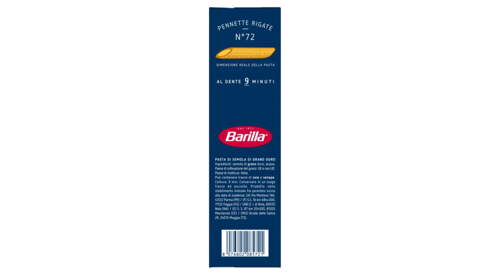 Barilla Pennette Rigate n.72