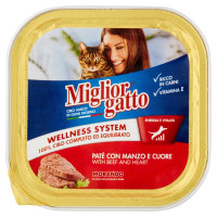 Migliorgatto patè con manzo e cuore in vaschetta
