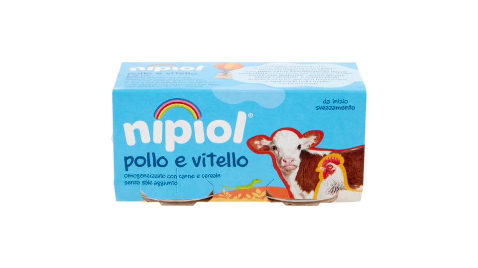 nipiol Pollo Vitello Omogeneizzato con pollo, vitello e cereale