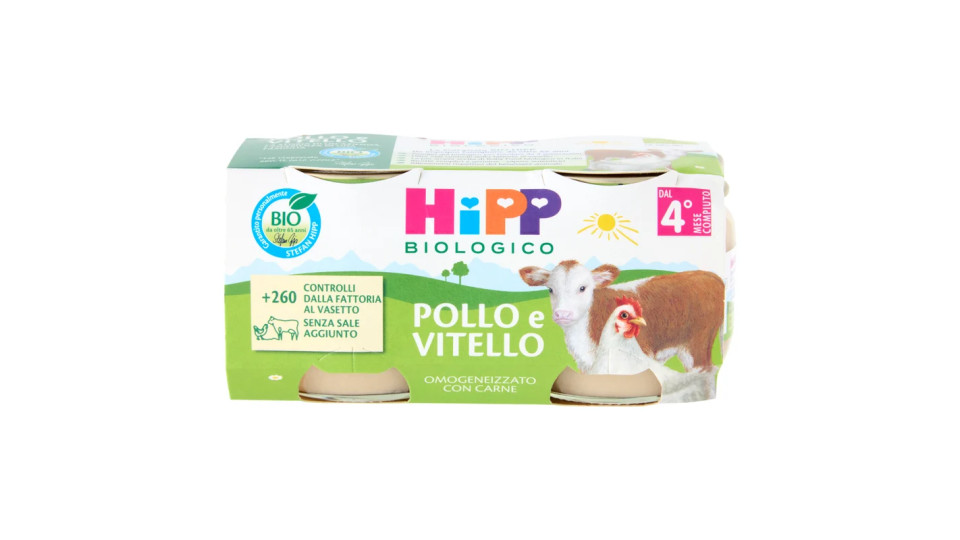 HiPP Biologico Omogeneizzato con Carne Pollo e vitello