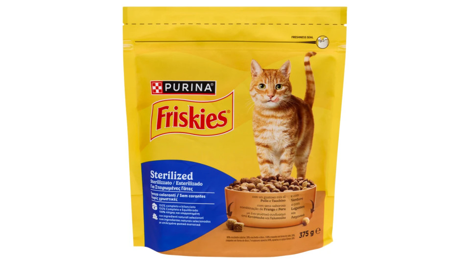 PURINA FRISKIES Gatto Crocchette Sterilizzati con Tacchino e Verdure